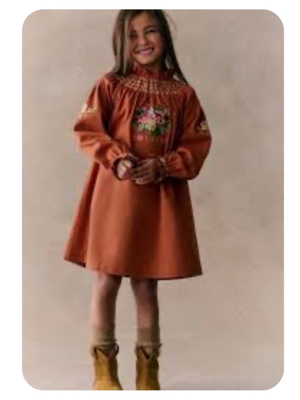 Petit sezane 10Y NWT Suzanne dress Rust
